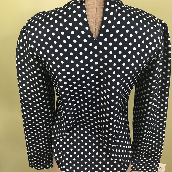 Blue with white Polka Dots Shirt - Picture 3 of 4